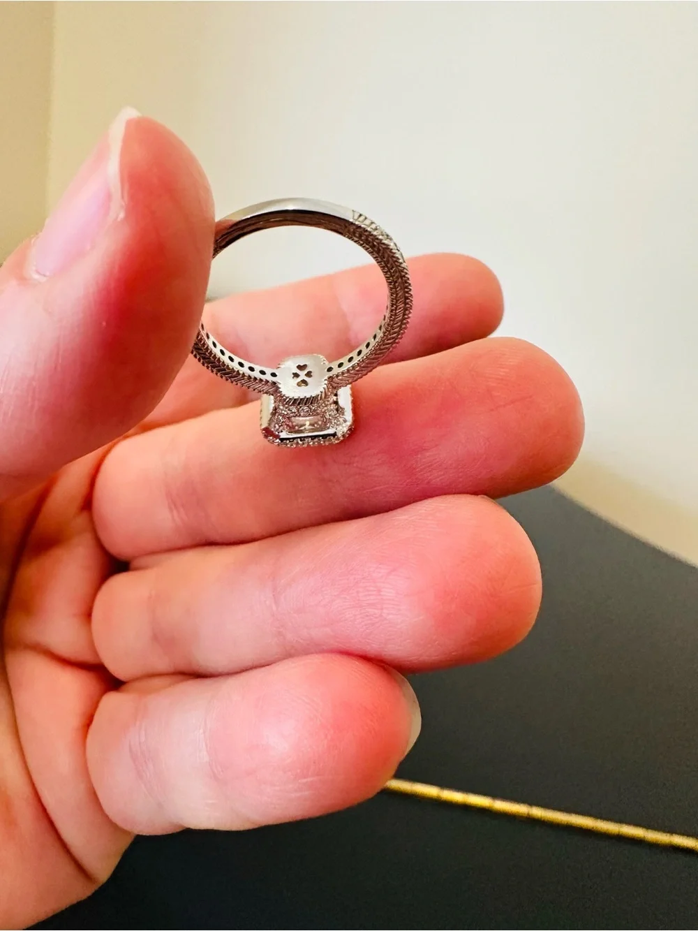 Judith Ripka Luxury Designer Couture Runway Authentic Formal Silver Halo Ring